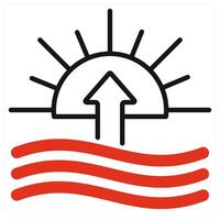 Sunrise icon in red color vector
