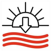 Sunset icon in red color vector