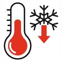 Low Temperature icon in red color vector