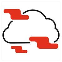 Fog icon in red color vector