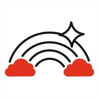 Rainbow icon in red color vector