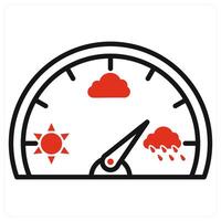 Barometer icon in red color vector
