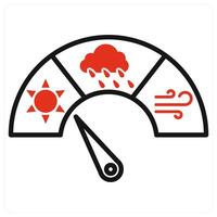 Barometer and weather icon in red color vector