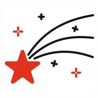 Shooting Star icon in red color vector