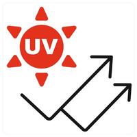 UV icon in red color vector