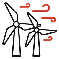 Wind Turbine icon red color vector