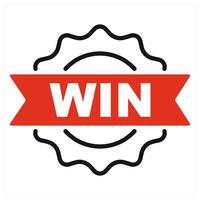 Win icon in red color vector