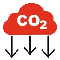 Co2 icon in red color vector