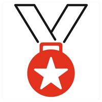 Medal icon in red color vector