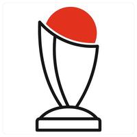 Trophy and goal icon in red color vector
