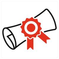 Degree icon in red color vector