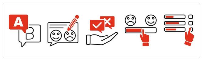 Five Survey and Rating icons as option, feedback, opinion vector