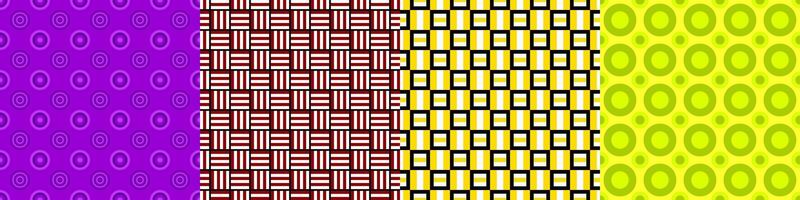 Seamless geometric threetone patterns vector