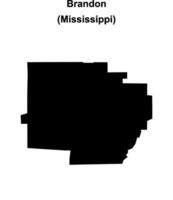 Brandon, Mississippi blank outline map vector