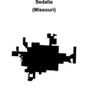 Sedalia, Missouri blank outline map vector