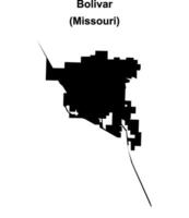 Bolivar, Missouri blank outline map vector