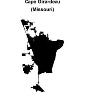 Cape Girardeau, Missouri blank outline map vector