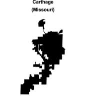 Carthage, Missouri blank outline map vector