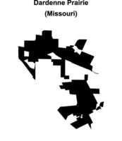 Dardenne Prairie, Missouri blank outline map vector