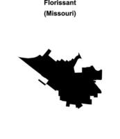 Florissant, Missouri blank outline map vector
