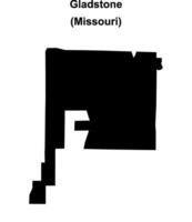 Gladstone, Missouri blank outline map vector