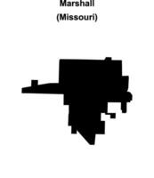 Marshall, Missouri blank outline map vector