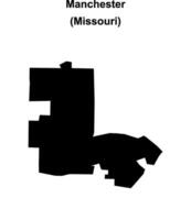Manchester, Missouri blank outline map vector