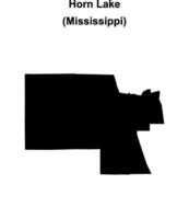 Horn Lake, Mississippi blank outline map vector