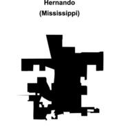 Hernando, Mississippi blank outline map vector