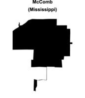 McComb, Mississippi blank outline map vector