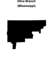 Olive Branch, Mississippi blank outline map vector