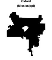 Oxford, Mississippi blank outline map vector