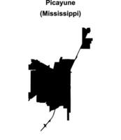 Picayune, Mississippi blank outline map vector