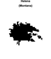 Helena, Montana blank outline map vector