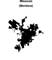 Missoula, Montana blank outline map vector