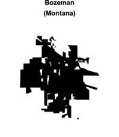Bozeman, Montana blank outline map vector