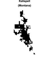 Kalispell, Montana blank outline map vector