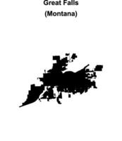 Great Falls, Montana blank outline map vector
