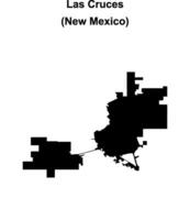 Las Cruces, New Mexico blank outline map vector