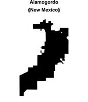 Alamogordo, New Mexico blank outline map vector
