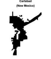 Carlsbad, New Mexico blank outline map vector