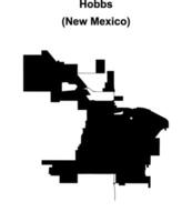 Hobbs, New Mexico blank outline map vector