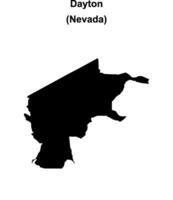 Dayton, Nevada blank outline map vector