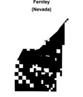 Fernley, Nevada blank outline map vector