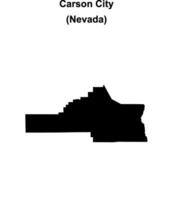 Carson City, Nevada blank outline map vector