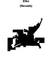 Elko, Nevada blank outline map vector