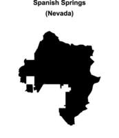 Spanish Springs, Nevada blank outline map vector