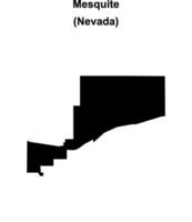 Mesquite, Nevada blank outline map vector