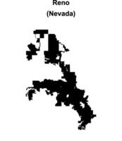 Reno, Nevada blank outline map vector