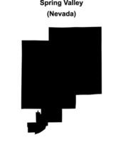 Spring Valley, Nevada blank outline map vector